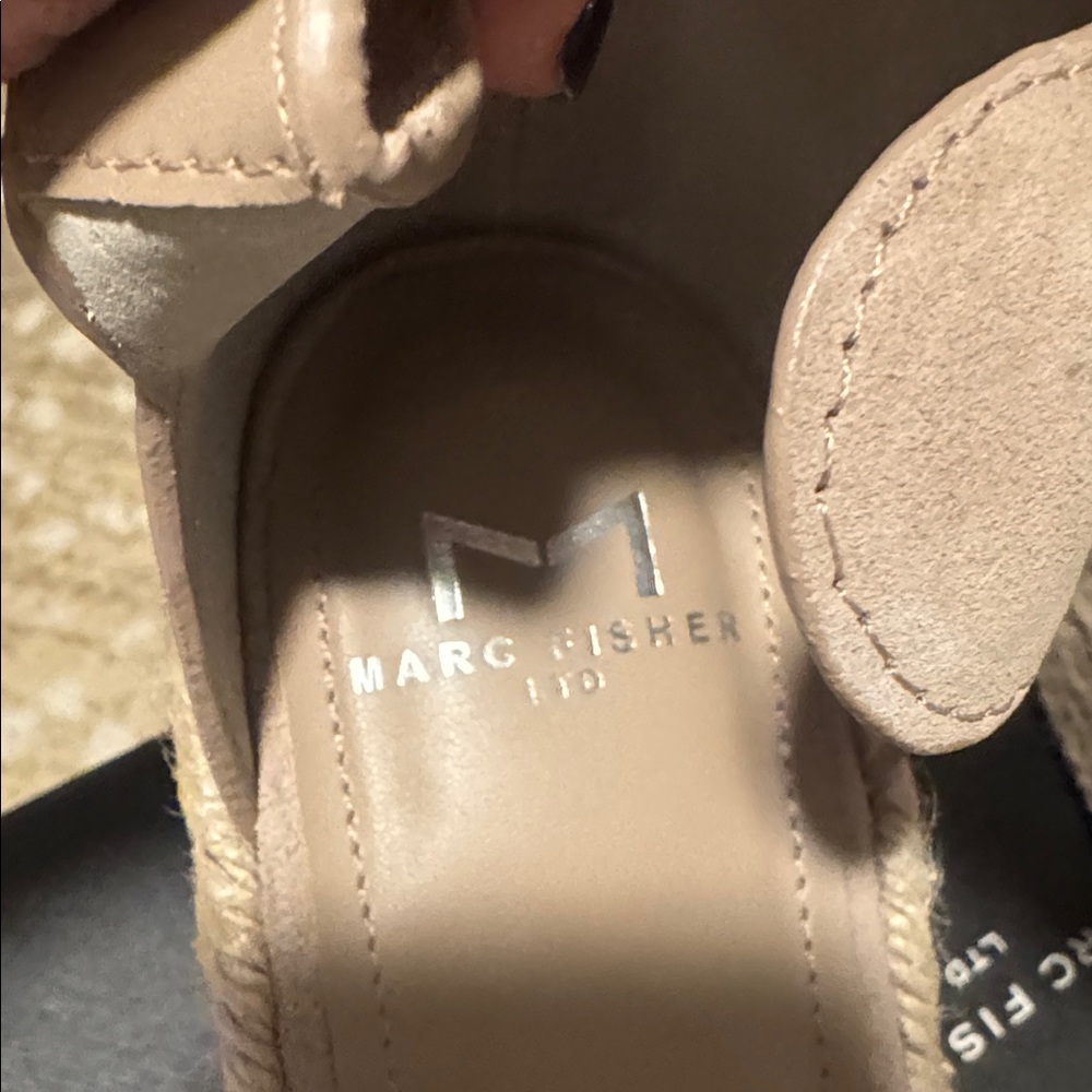 Marc Fisher Light Tan Wedge Sandals - Picture 6 of 8